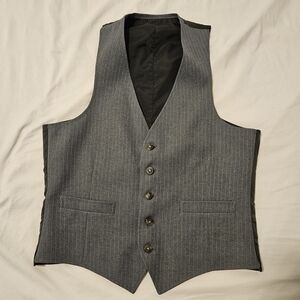 Men's Formal Gray Pinstripe Vest